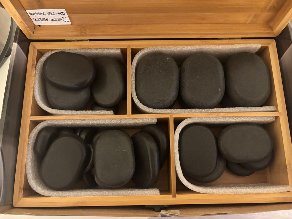 Set 36 pietre vulcanice masaj plus incalzitor