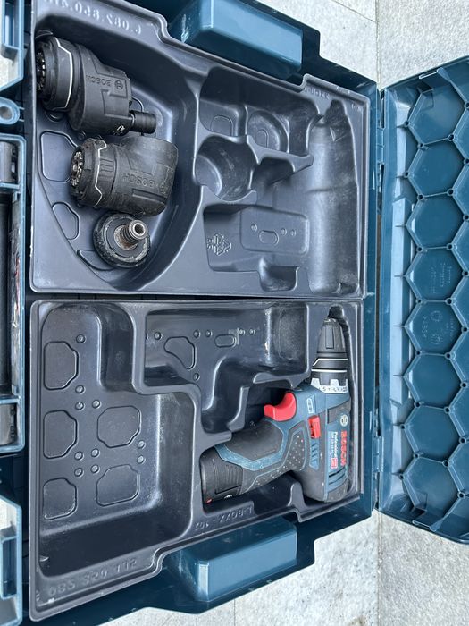 Bosch GSR 12V- 15 FC + 1 батерия 2ah винтоверт с 4 сменяеми глави