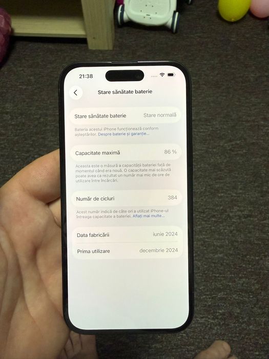 iPhone 15 black + husa cu baterie externa