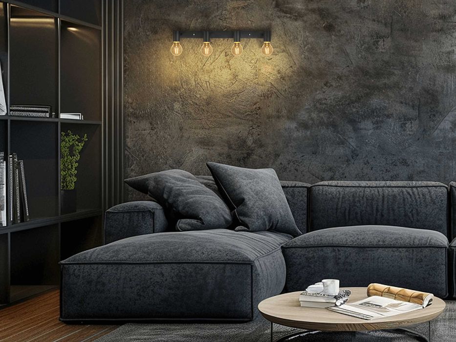 Corpuri de iluminat aplicat perete-tavan E27 LED Halo x4 - Negru