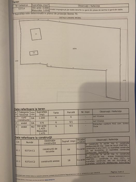 Casa plus teren, sat Poiana, Comuna Schitu Duca, Iasi