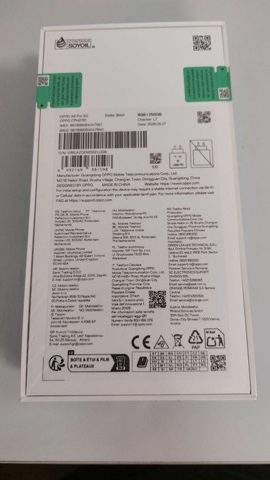 Неразопакован Смартфон GSM OPPO A6 PRO 5G 256/8 Stellar Black 6.57 ", 256 GB, RAM 8 GB, 50+2 MP + преносима батерия ttec 10000mAh