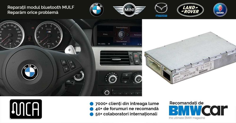 Reparatii bluetooth BMW, pentru modelele MULF, MULF 2 si MULF 2 HIGH.