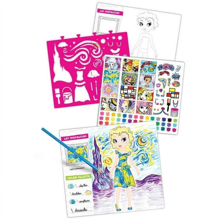 Моден скицник с готови модели и блестящи стикери Crayola