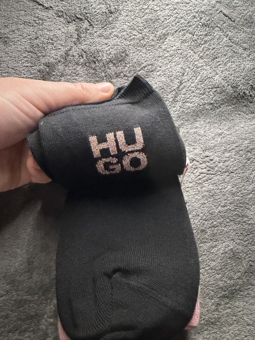 Hugo set 4 sosete dama negru-negru-alb-roz marime 36-42 noi originale