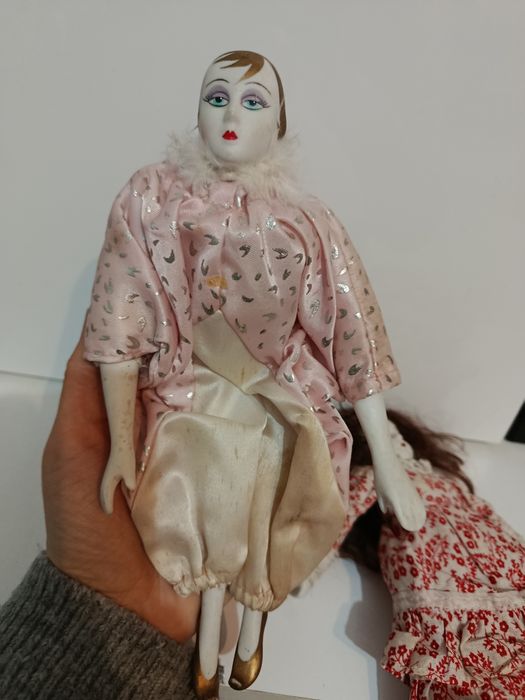 Set 2 păpuși vechi de colecție din porțelan pentru reconditionat