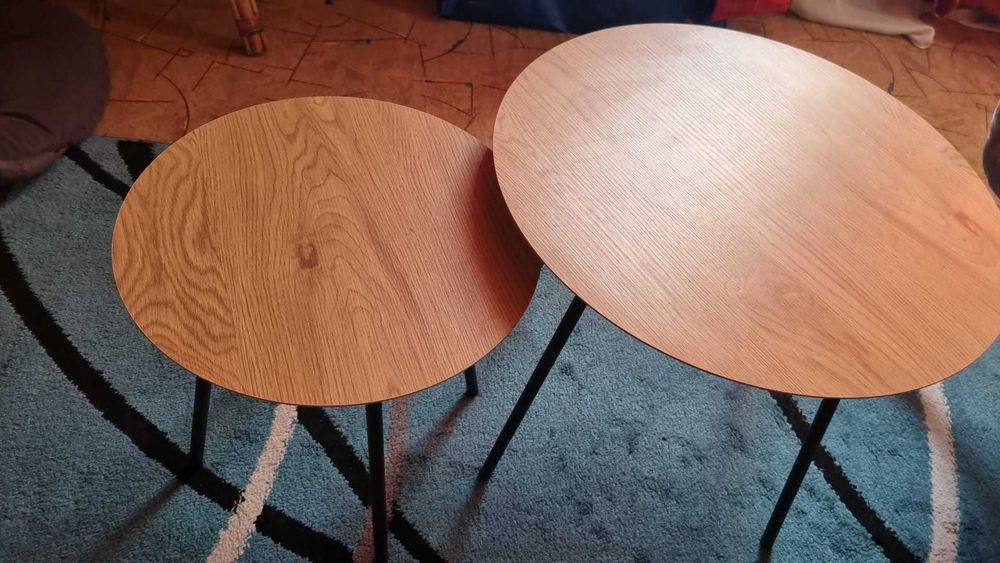 Set masă cafea JYSK NYBO + Scaune rotative ROSTRUP (Stare impecabilă / La lot sau separat)