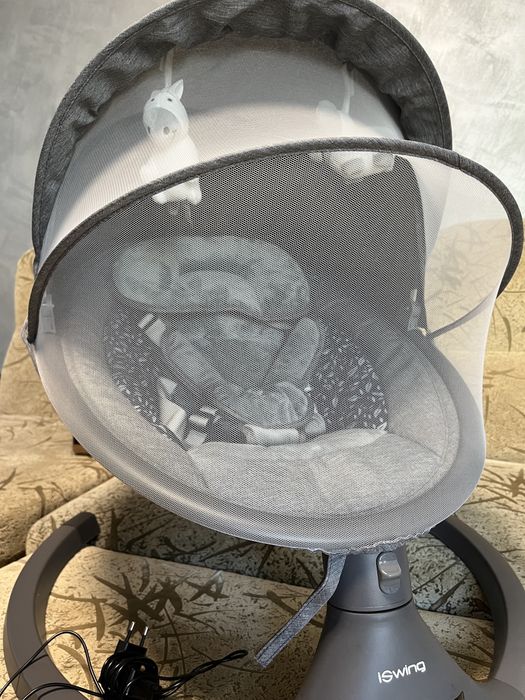 Cangaroo Бебешка електрическа люлка iSwing, графит