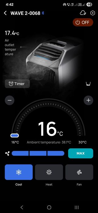 EcoFlow Wave 2 - Aer Condiționat portabil - Camping /Cort/Camper