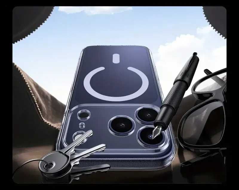 Прозрачен кейс за iPhone 17 Pro Max Удароустойчив - Безжично зареждане