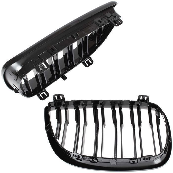 Grile duble BMW Seria 1 E87, E81 2004-2007 Negru Lucios