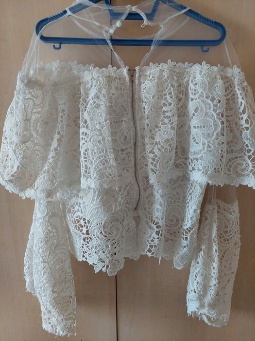 Кружевная белая кофта