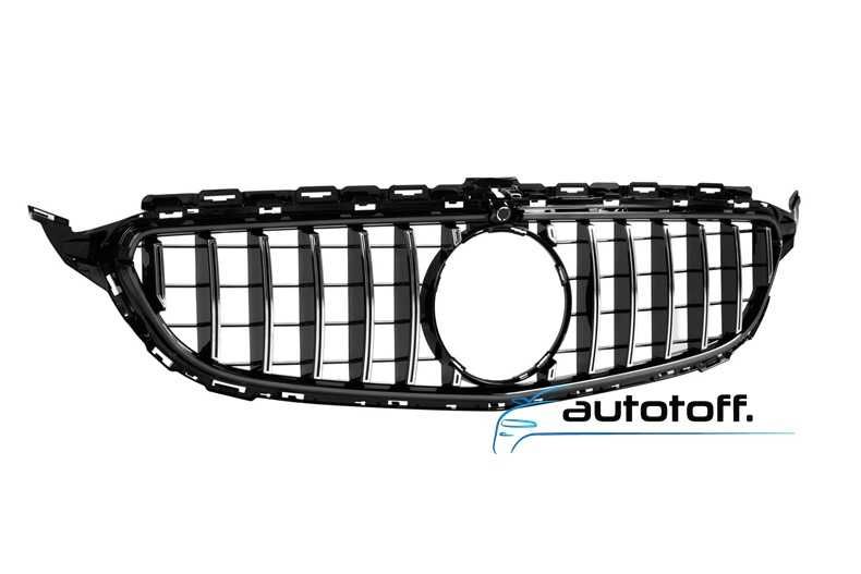 Grila centrala iluminata compatibila cu Mercedes C-Class W205 C205 S205 (14-21) GT Crom cu LED