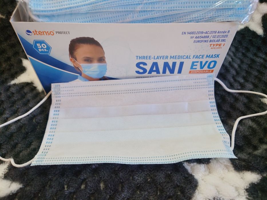 Кутия трислойна хигиенна маска