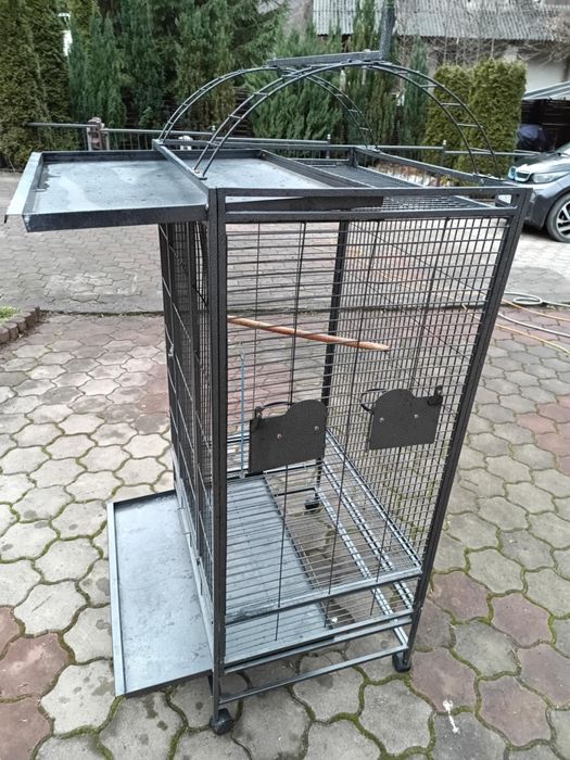 Colivie mare papagali cu suport și roți – 76×61×146 cm