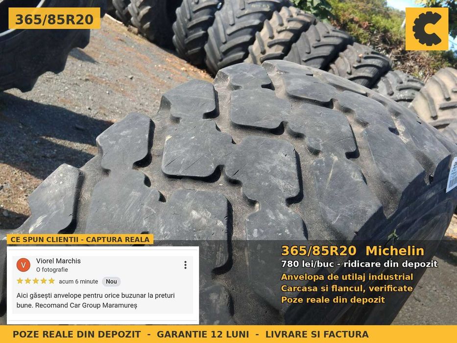 Anvelope Cauciucuri 365/85R20 365/85 R20 365 85 R20 365/85-20 3658520 Michelin Incarcator Buldo si Industrial SH Second Hand STOC REAL Oferta Pret Bun