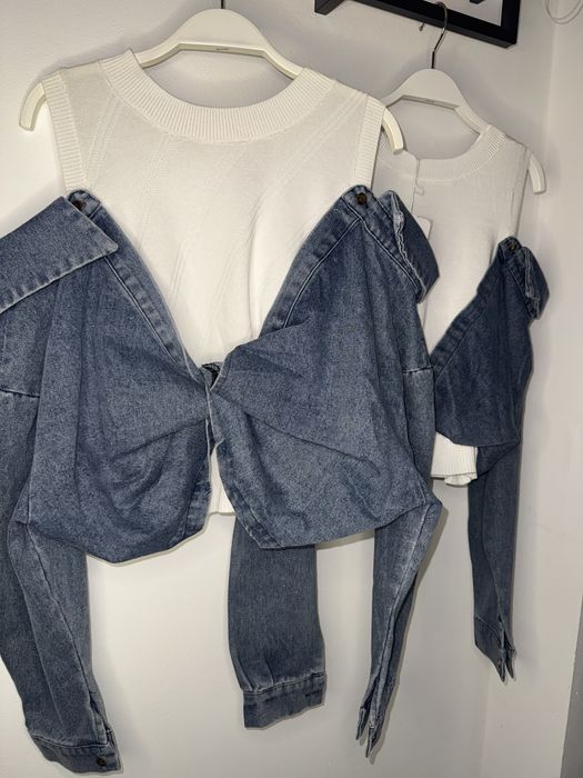 Потник с дънкови ръкави