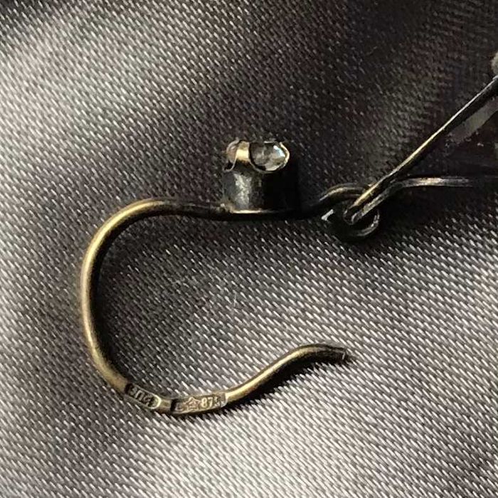 Редкие серьги серебро СССР 875