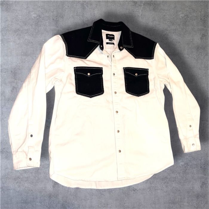 Camasa Pull & Bear , ca noua marimea L . Alb-negru