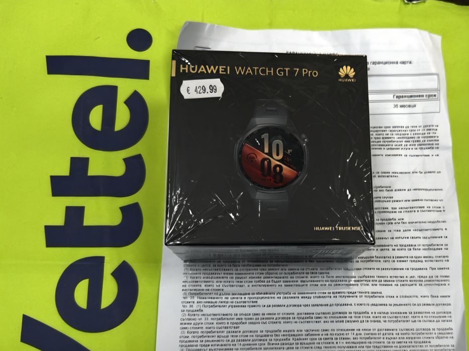 ЧИСТО НОВ 46mm Huawei watch GT 7 Pro Гаранция Yettel 2029г Black Titanium GT7