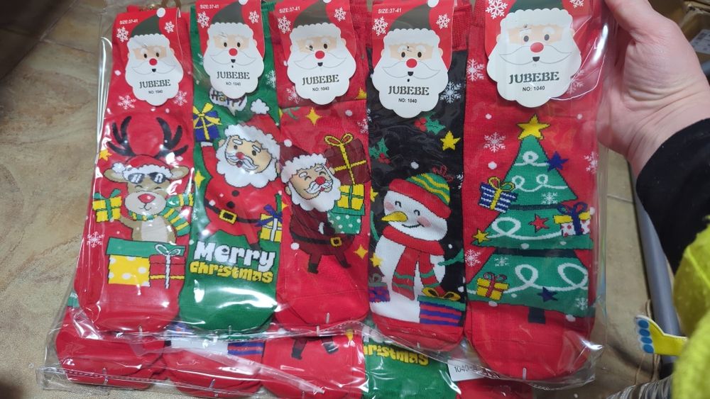 Лукс качество Коледни детски юношески дамски мъжки чорапи памук вълна