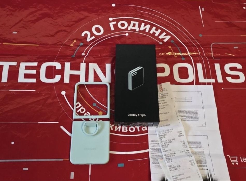 512GB Samsung Z Flip 6 Гаранция Технополис 2026г. Mint | Зелен