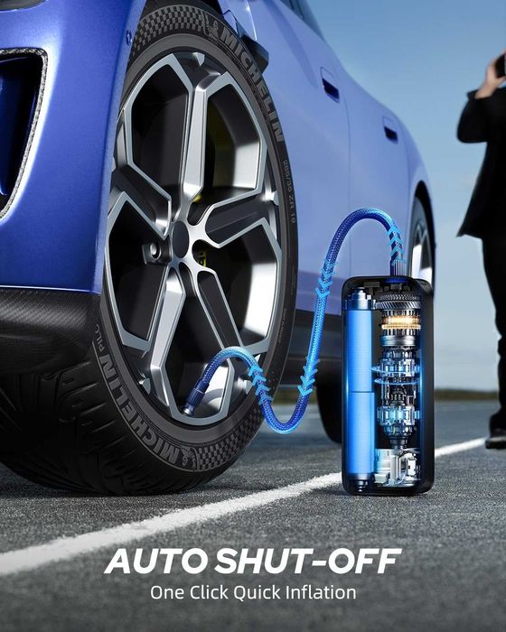 Портативный мощный автомобильный компрессор AUTOONE 150PSI