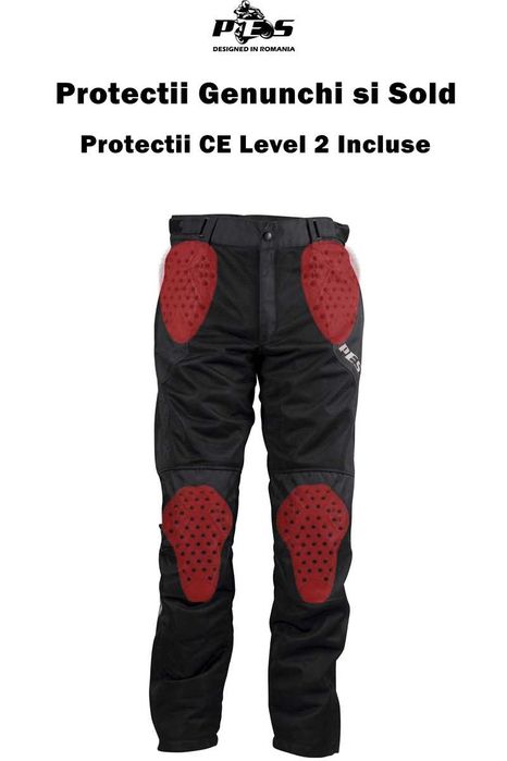 Pantaloni Moto PES de Vară cu Protecții Level 2 genunchi/sold Clasa AA