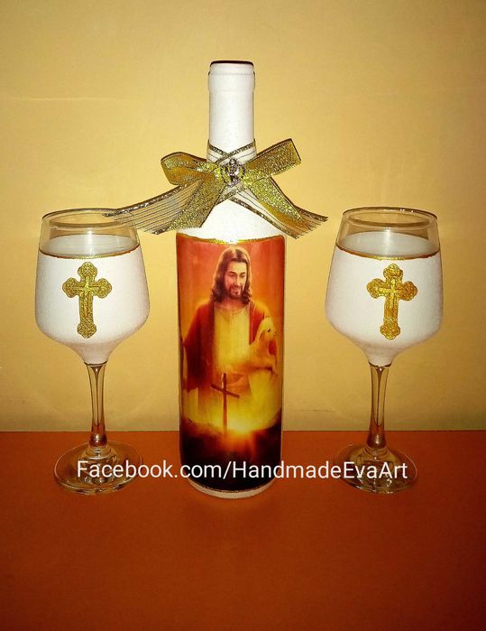 Подарък за Кръстници: Книга-икона, със снимка/ светец/поздрав по избор