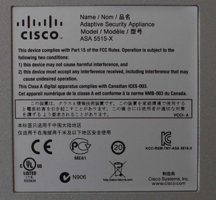 Cisco ASA 5515-X firewall