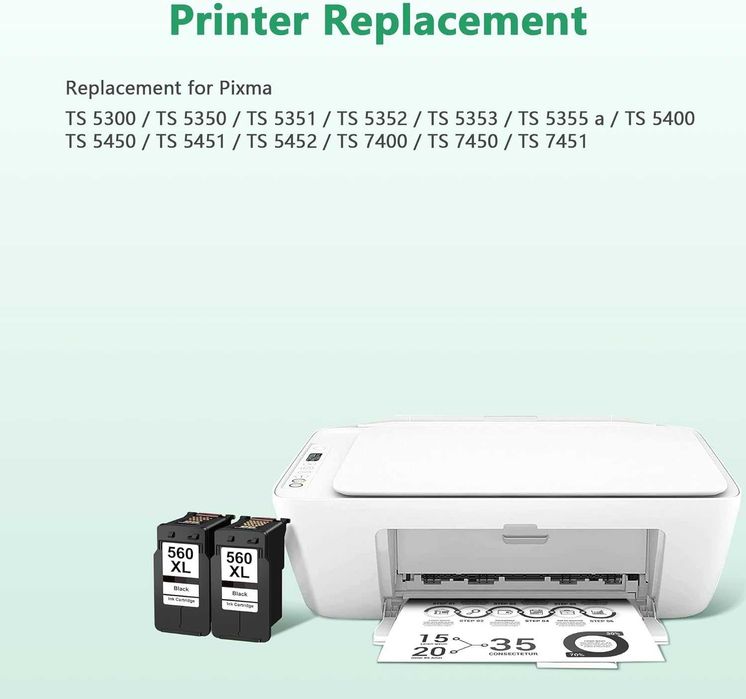 LIFOR PG-560 XL 560XL черни касети с мастило, за Canon (2 черни)