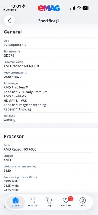 Placa video AMD 6900 XT OC Formula