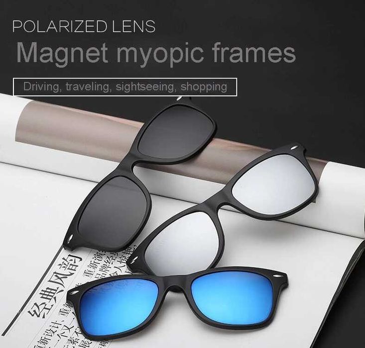 6in1 Ochelari soare condus lentile interschimbabile prindere magnetica