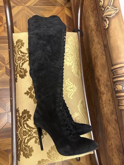 Сапоги замшевые