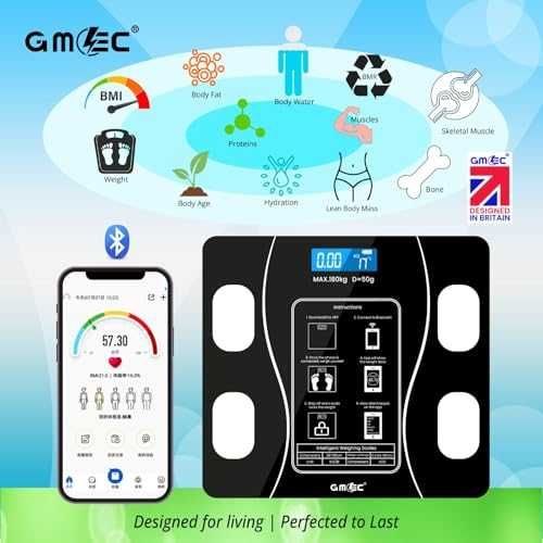 Нов Bluetooth смарт кантар телесен състав BMI мазнини мускул LED везна
