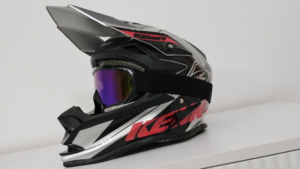 Casca moto cross enduro atv mountain bike Kenny performance + ochelarii