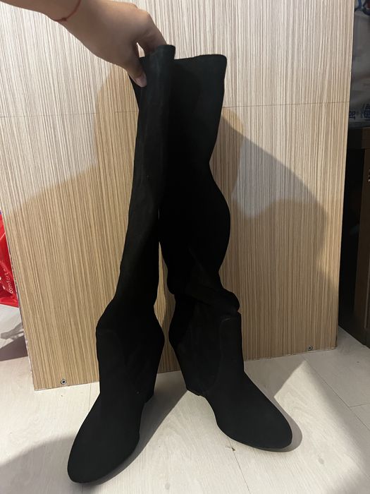 Cizme piele intoarsa dama Zara