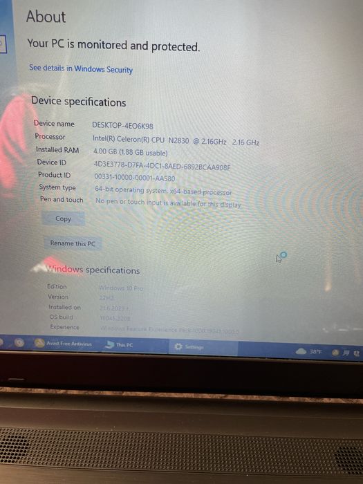 Лаптоп Toshiba