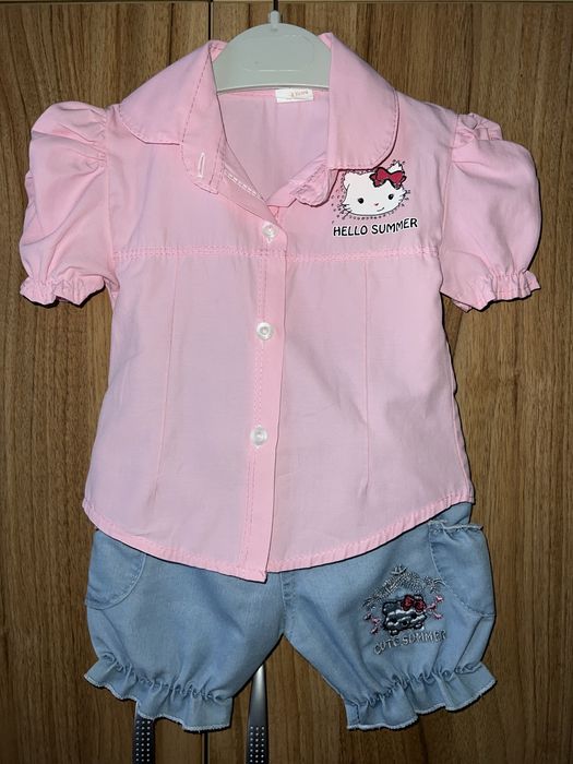 Детски ризка и къси панталонки комплект Hello Kitty