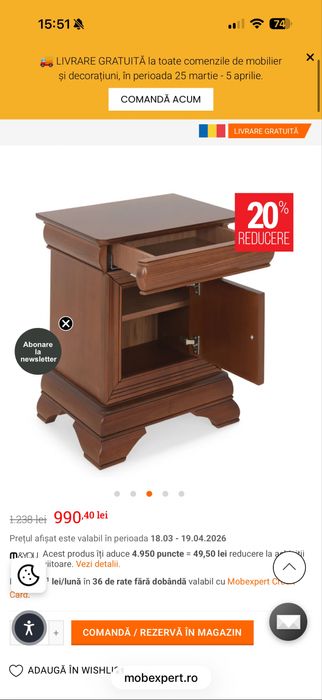 Mobila Mobexpert Louis Philippe