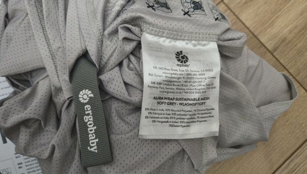Ergobaby Aura слинг soft grey mesh почти нов