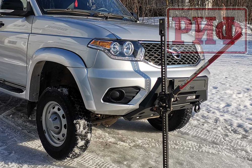 Бампер передний силовой защита штатного бампера РИФ для УАЗ Патриот