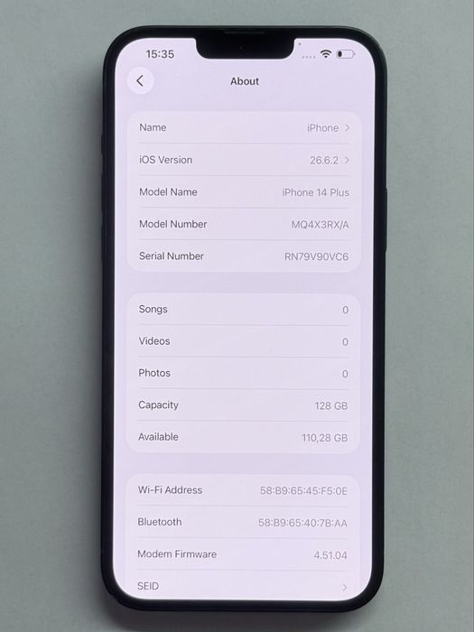 iPhone 14 Plus Black 92% battery