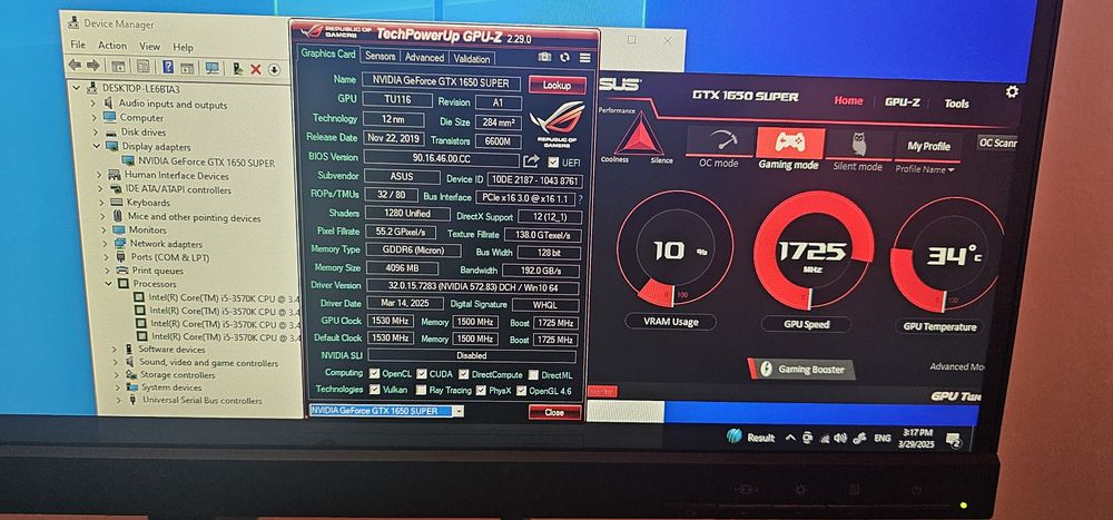 Placa  ASUS  GTX 1650 SUPER Phoenix 4GB GDDR6 128-bit la 370 ron