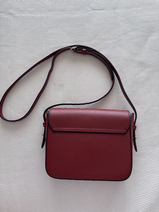 Geanta Musette piele naturala rosie
