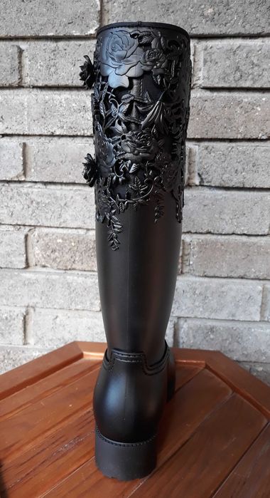 Melissa Гумени термо ботуши с 3D флорален дизайн нови