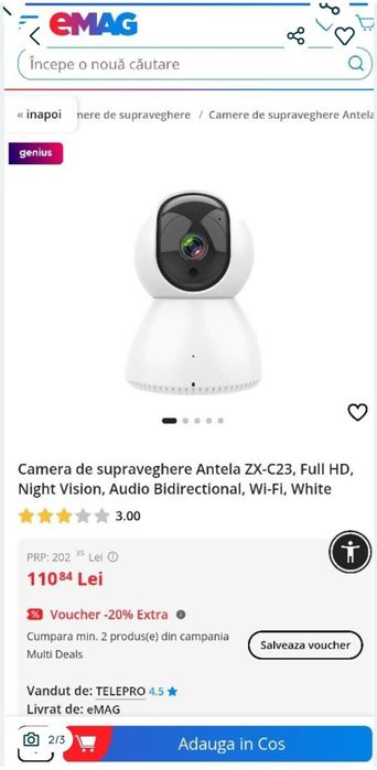 Camera de supraveghere Antela ZX-C23 oferă o imagine clară, detaliată