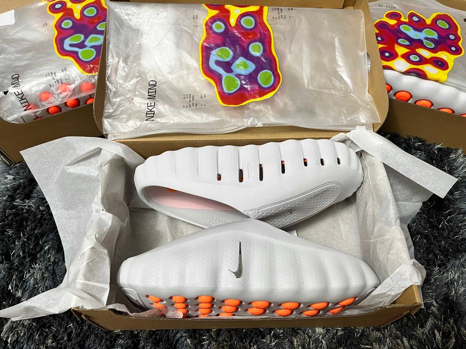 >- Calitate Top -< Papuci / slide sneakers / șlapi bărbați Nike Mind 001 Light Smoke Grey trend vara 2026 (mai comozi decât Yeezy sau Crocs)