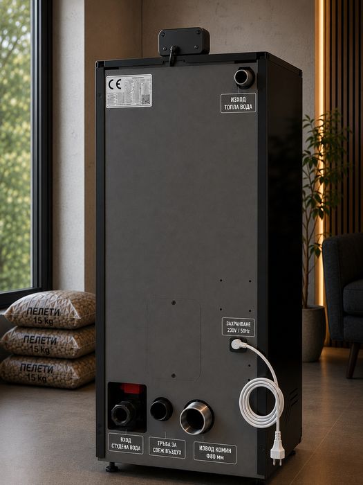 НОВО!!! Пелетна камина с водна риза Firestar W18 - 18 kW