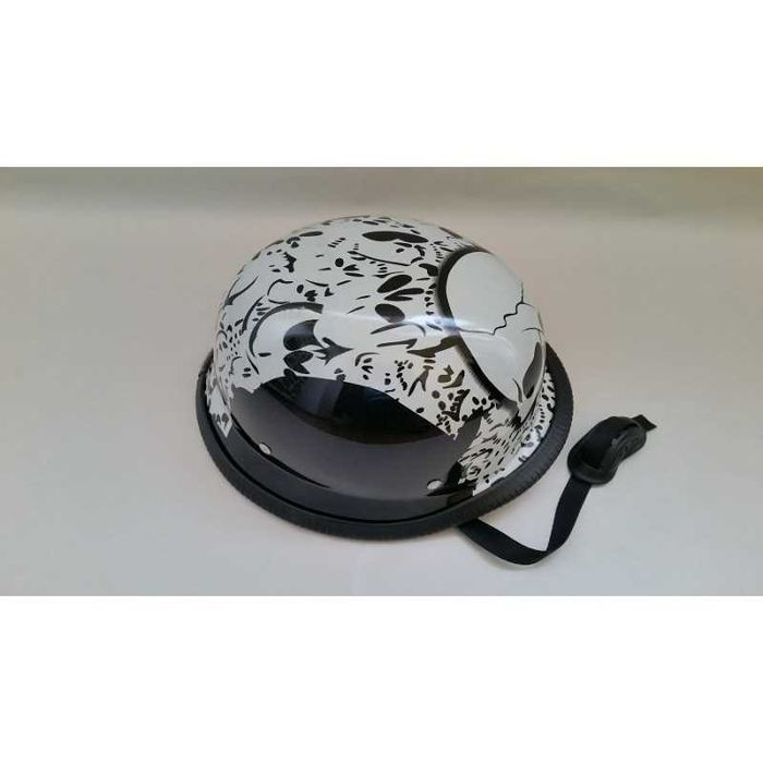 Casca Moto Chopper Nazy Neamt Negru Schelet XL NOUA Cagula Cadou